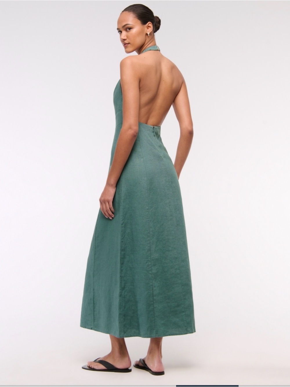 Abercrombie & Fitch Green Halter Backless Maxi Dress